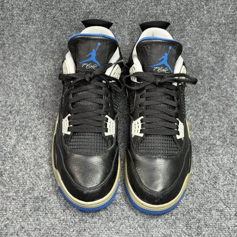 Jordan 4 Retro Shoes Men's 13 Motorsports Alternate Black Blue Athletic Sneakers